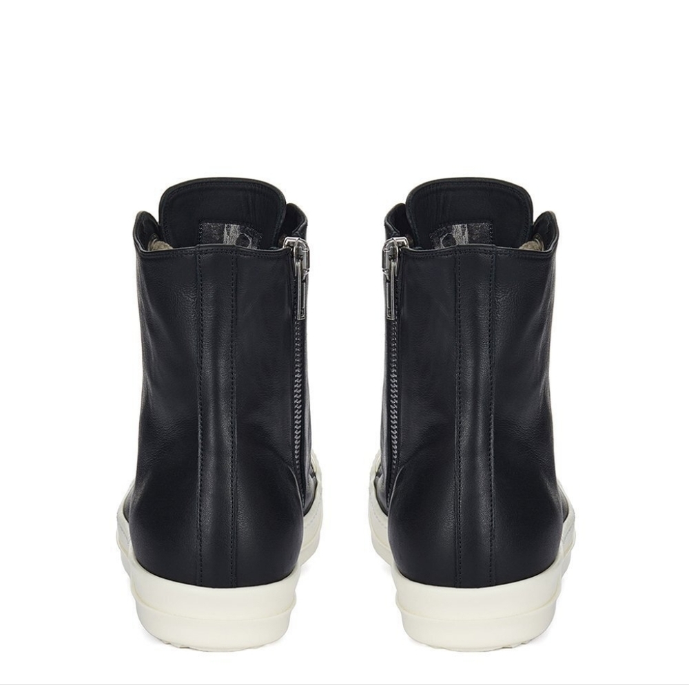 Rick Owens Ramones High Top Black Leather Side Zip EU 39 US 8 Womens - Picture 5 of 6